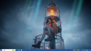 美女主题 星空少女