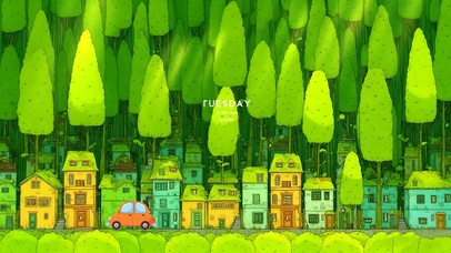 吉卜力风绿色小镇