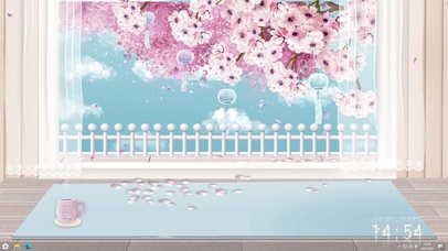 飘入瑜伽房的樱花（主题、时钟）