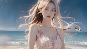 【4K】海边清纯可爱少女