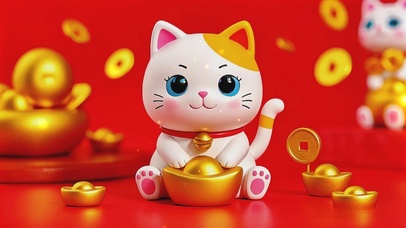 喜庆可爱招财猫