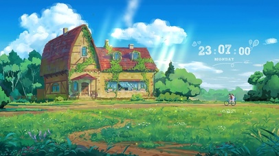 蓝天白云乡村小屋