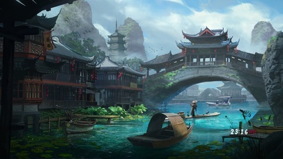 4K古风水乡小镇