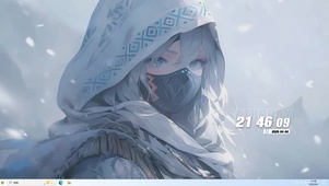 戴面具的女孩桌面主题