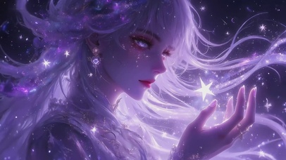 手捧星星的少女