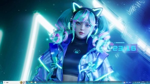 4k 猫耳机 双马尾少女
