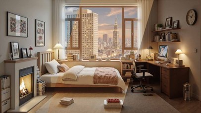 温馨房间-随时间变化