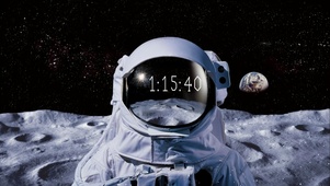 登月-宇航员-时钟
