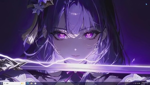 紫发雷电少女主题