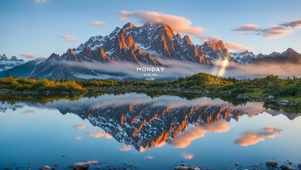 雪山倒影