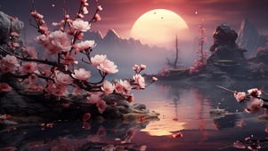 4K月下花影