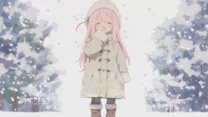 可爱雪中女孩