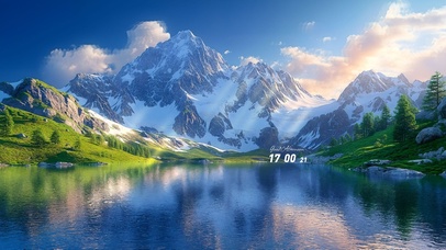 唯美护眼山脉湖泊