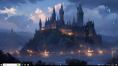 霍格沃兹城堡（透明任务栏）