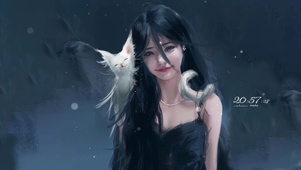 唯美治愈清纯插画少女