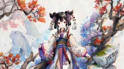 水墨 国风可爱萝莉