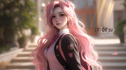 甜美气质学院女孩