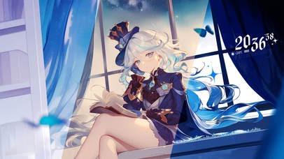 窗边少女芙宁娜（随时间变化）