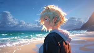 沙滩少女