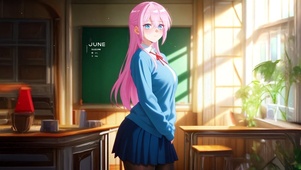 唯美粉发少女