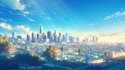 俯瞰现代城市天际线