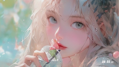 清凉一夏-柚子柠檬气泡水女孩