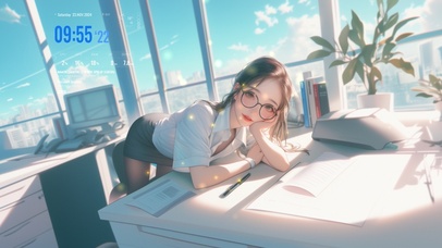 她的眼眸如深夜海洋，沉静而深邃