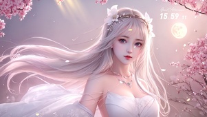 粉色白发美女