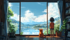 远眺窗外美景