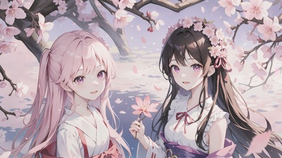 樱花飘落，清风拂面