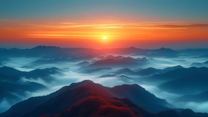 夕阳云海