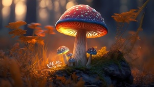 可爱荧光治愈蘑菇