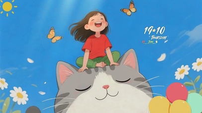 猫与女孩治愈桌面壁纸