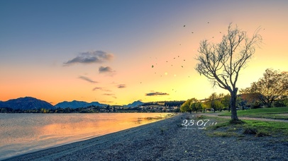 4K 日出时分湖光山色