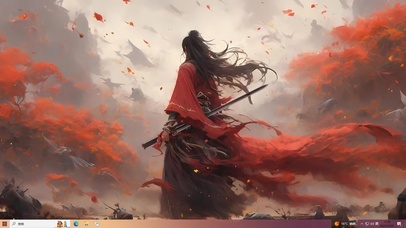 枫叶中的红衣剑客