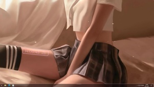 百褶裙学生女孩 