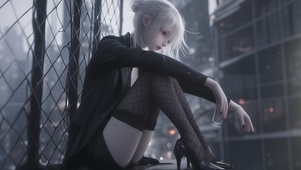 唯美西装少女