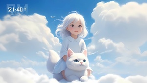骑猫的女孩