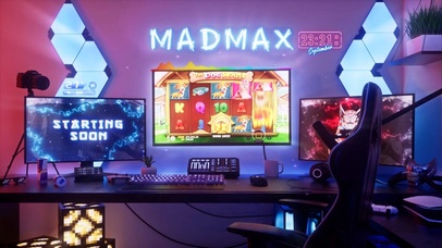 霓虹灯炫酷电脑直播房间