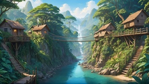 丛林吊桥小屋