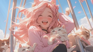 可爱の猫咪女孩