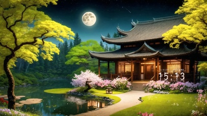 4k唯美月色别墅