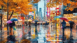 雨中的街道