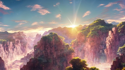 4K唯美治愈浪漫高山夕阳