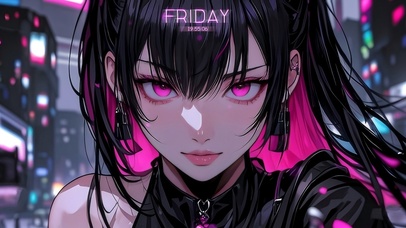 酷飒风动漫女孩