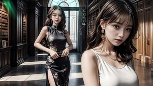 韩风旗袍女