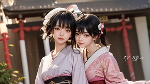 可爱和服少女