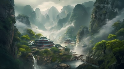 唯美古风云雾山庄