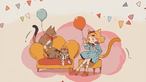 气球与小猫