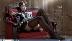 4k 短发女仆 红沙发
